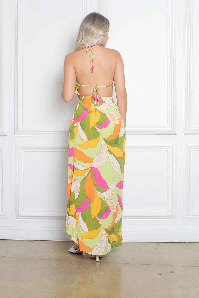 Delilah Maxi Dress - Lime Multi