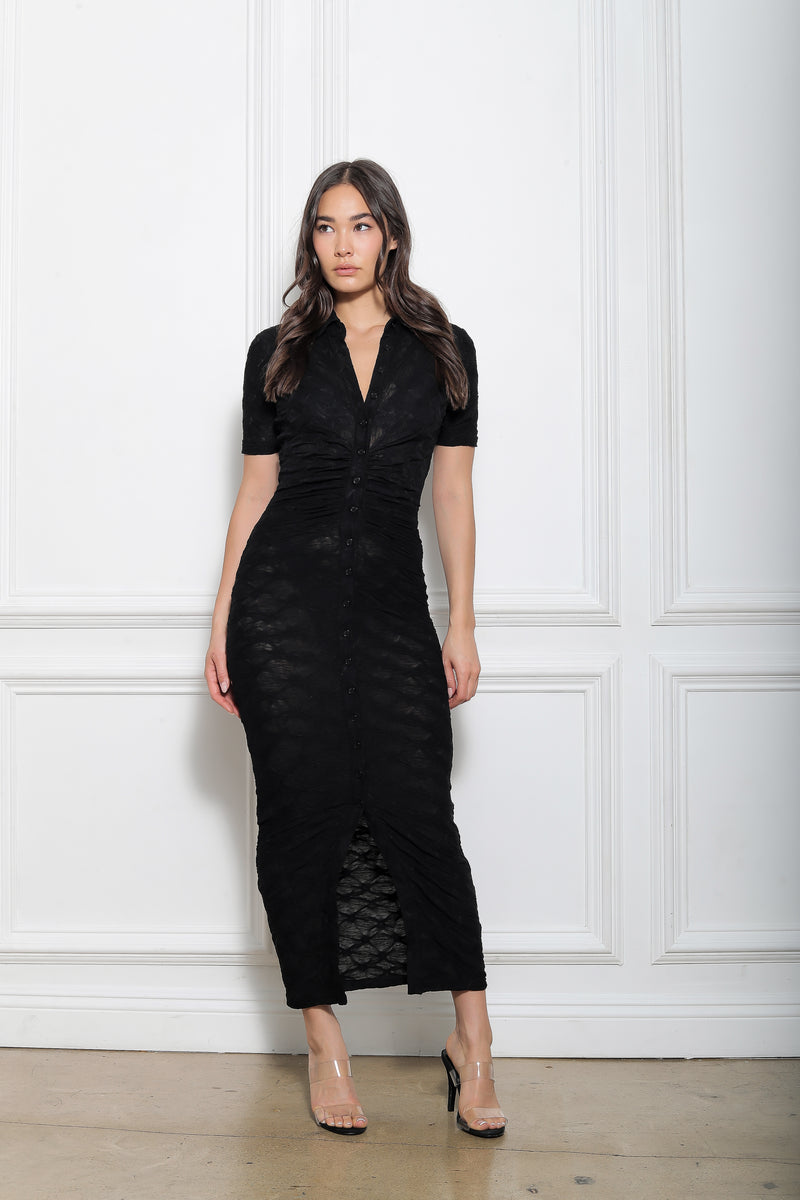 Naomi Midi Cover Up Dress - Black