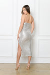Angel Sequin Midi Dress - Silver