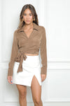 Amelie Faux Leather Mini Skirt - White